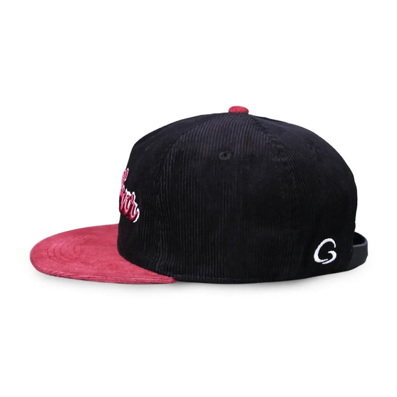 Mukautettu kirjontajohto 5 Paneeliköyden jäsentämätön Snapback Cord hat -hattu miehille