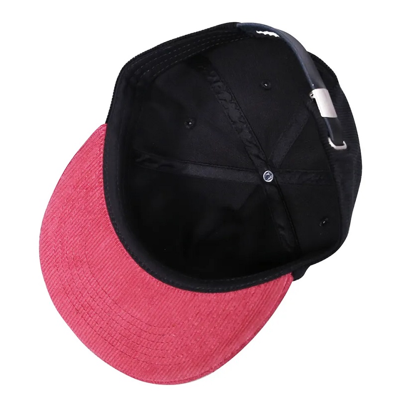 Mukautettu kirjontajohto 5 Paneeliköyden jäsentämätön Snapback Cord hat -hattu miehille
