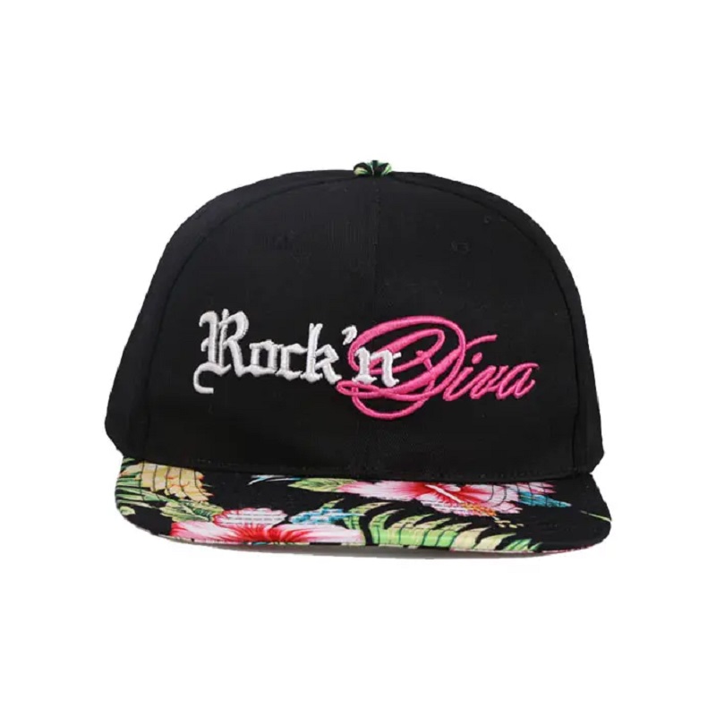 Hauska OEM 100% polyesterin alusbrim -kirjonta Trooppinen tulostus 2 sävyn snapback -korkki