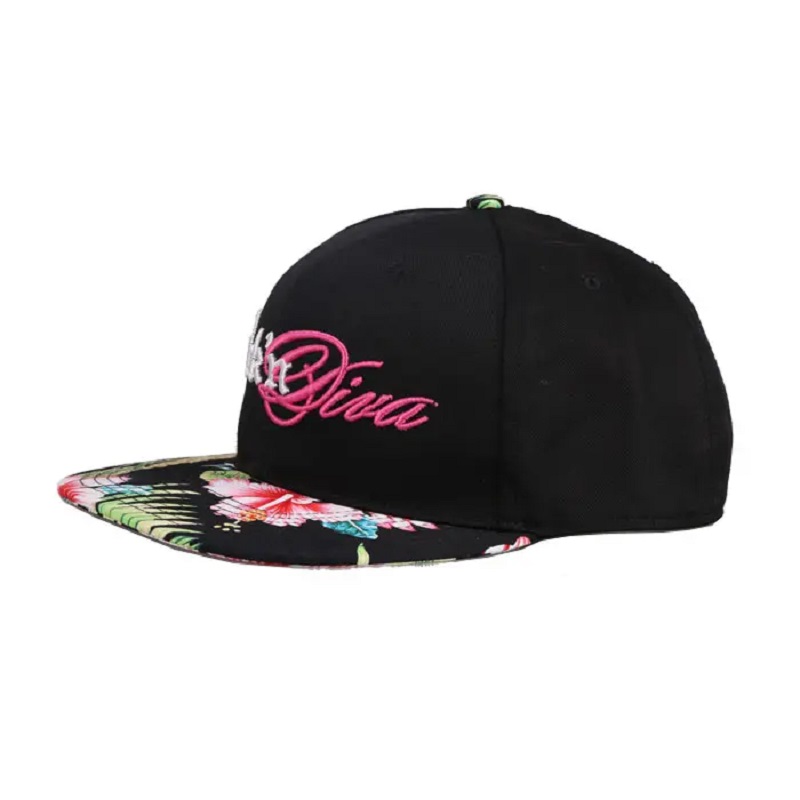 Hauska OEM 100% polyesterin alusbrim -kirjonta Trooppinen tulostus 2 sävyn snapback -korkki