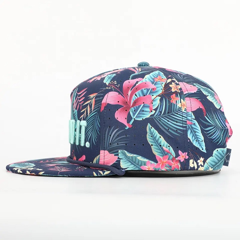 OEM Custom Design Logo -laatuinen 5 paneelin litteä reuna koko sublimaatiotulostus Hip Hop Gorras Snapback Cap and Hat