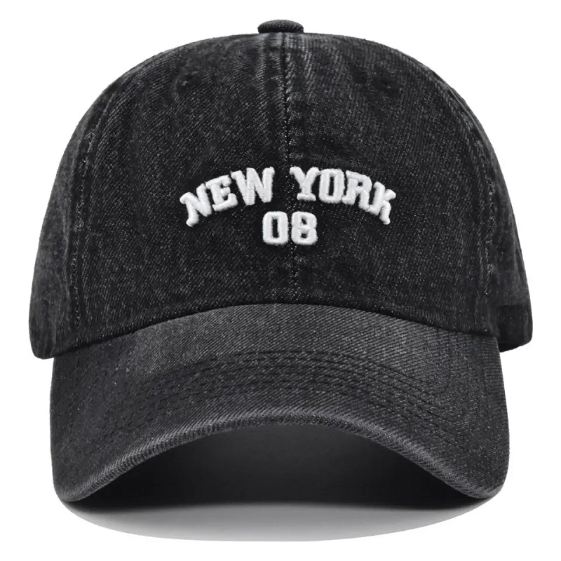 Korkealaatuinen mukautettu logo pesty ahdistunut 100% puuvilla 6 paneelit brodeerattu Bill Old Cowboy Baseball Cap Farku Hat
