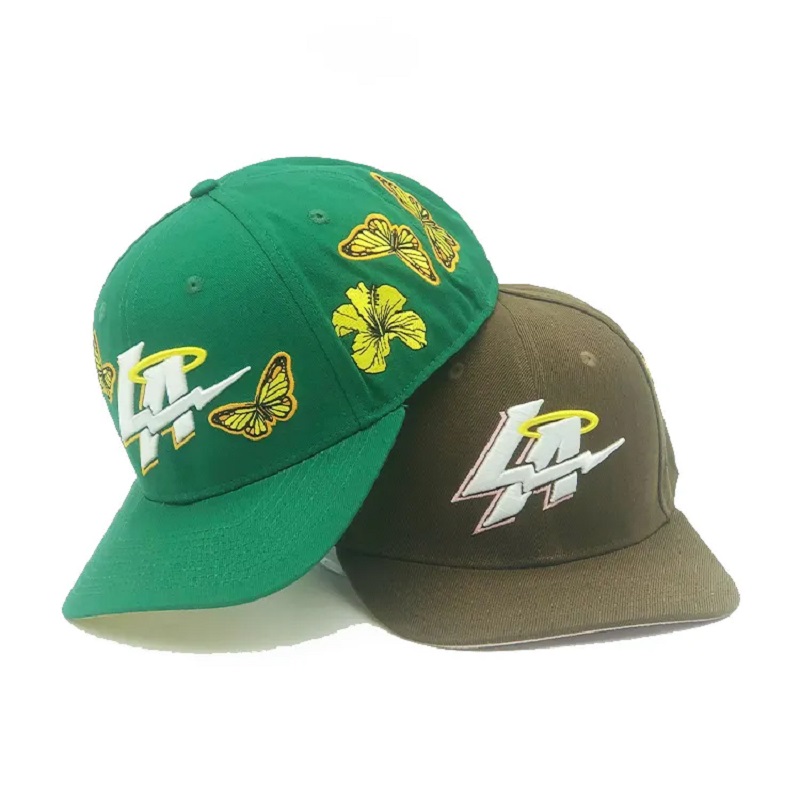 Mukautettu 6 paneeli 3D -kirjonta -logo Microbend Brim -baseball -korkki miehille