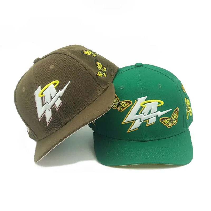 Mukautettu 6 paneeli 3D -kirjonta -logo Microbend Brim -baseball -korkki miehille