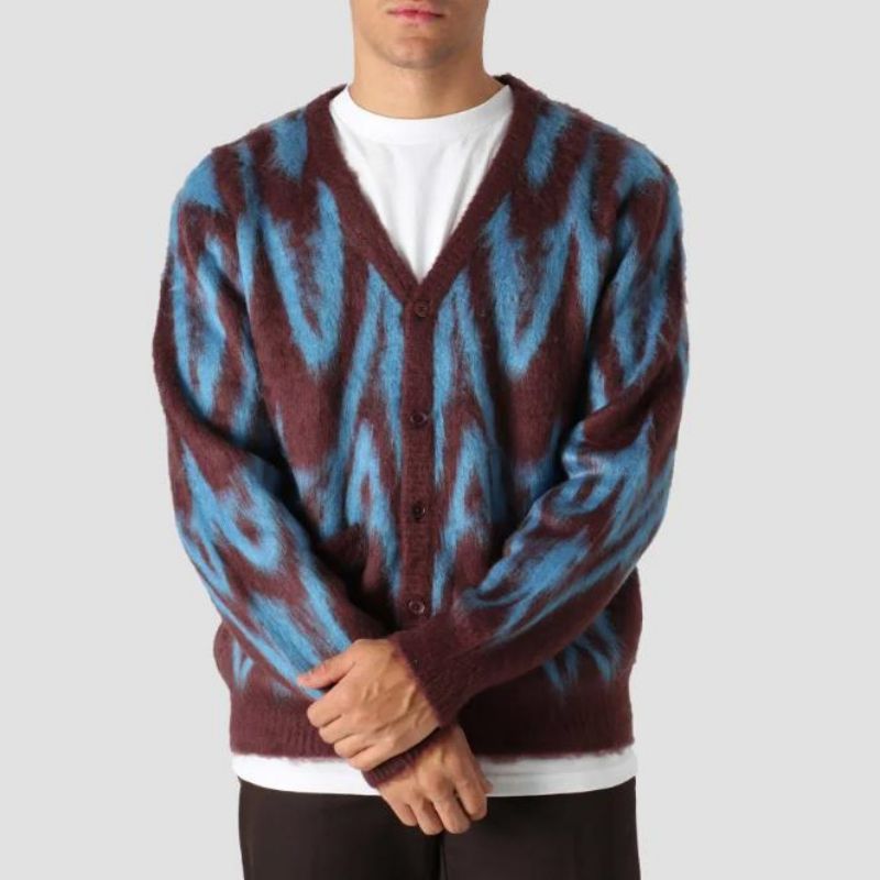 Korkealaatuinen mukautettu kuvionneulottu jacquard Design Men -sivuston villapaita