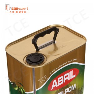 2L3L4L5L Elintarvikelaatuinen Suorakulmainen Extra Neitsytoliiviöljy Tinan kanitre Suorakulmainen Ruoanlaittoöljypakkaus Tintö tölkki