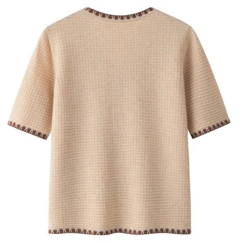 Muoti kesänneulottuneuletakki top v kaula shortsleeve pusero