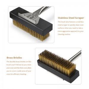 Pituus 53 tuuman kupariharjapizzagrillin puhdistusharja pizzauunille BBQ -grilli