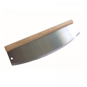 Kiinan tehdas 304 Ruostumattomasta teräksestä valmistettu pizzaleikkuri pizzaviipaloija pizza -rokkari puukahvalla