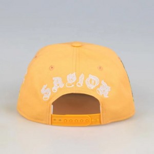 Valmistettu Kiinassa kuusi paneelin snapback baseball -lakki miehille räätälöity Gorras Snapbacks Brodedery Hat Yellow