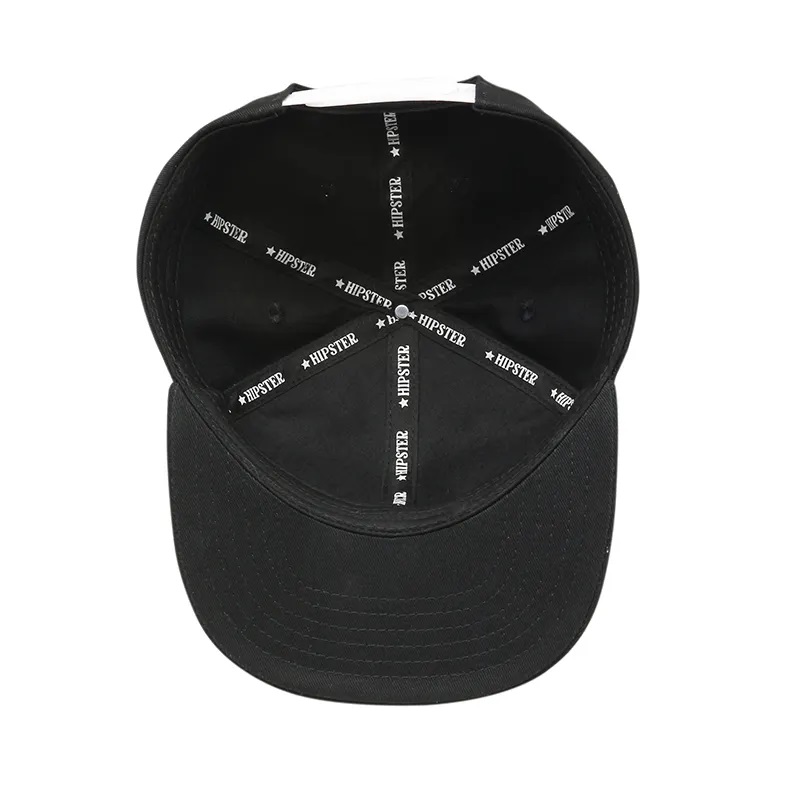 OEM Design Flat Brim 6 Paneel Custom 3D -kirjonta -logo Hip Hop Cap Snapback Hat miehille