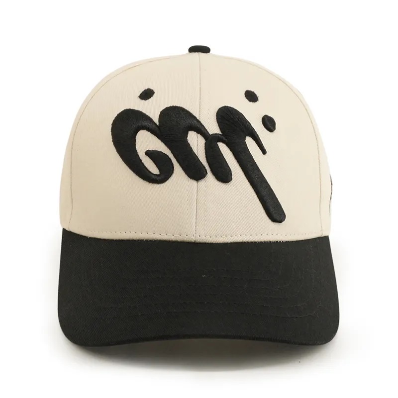 Custom Unisex kaksisävyinen baseball Hat 3D -kirjonta -logo 6 Paneeli Curved Brim Baseball Cap