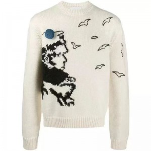 Räätälöity talvivalmistus rentoneulottu jacquard -villapaita ihmiselle