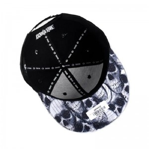 Tukkumyynti mukautettu 3D -kirjonta -logo Hip Hop Flat -koripallonnapsautettu hattu Snapback Caps