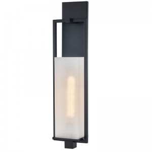 Hospitality Hotel Wall Sconce matta mustalla viimeistelyllä ja suorakaiteen muotoisella pellavakuviolla akryylisävy hotellissa tyypillisessä käytävässä