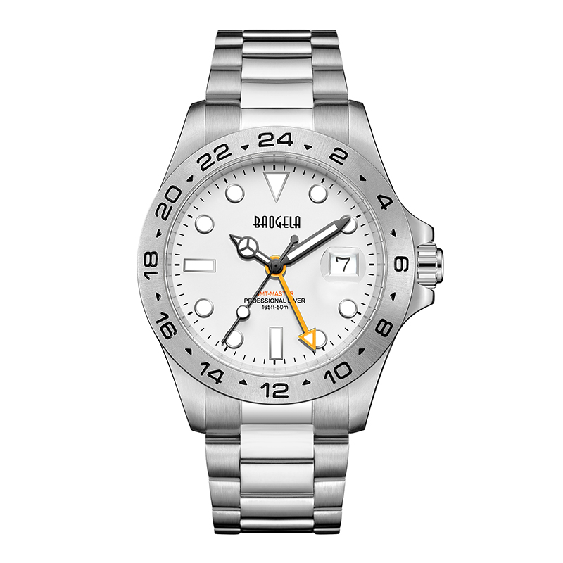Baogela Men Luxury Watch 304 Ruostumattomasta teräksestä valmistettu sveitsiläinen liikevahjainen valinta 50 -bar Ashion Business Relogio Masculino -rannekello 22806