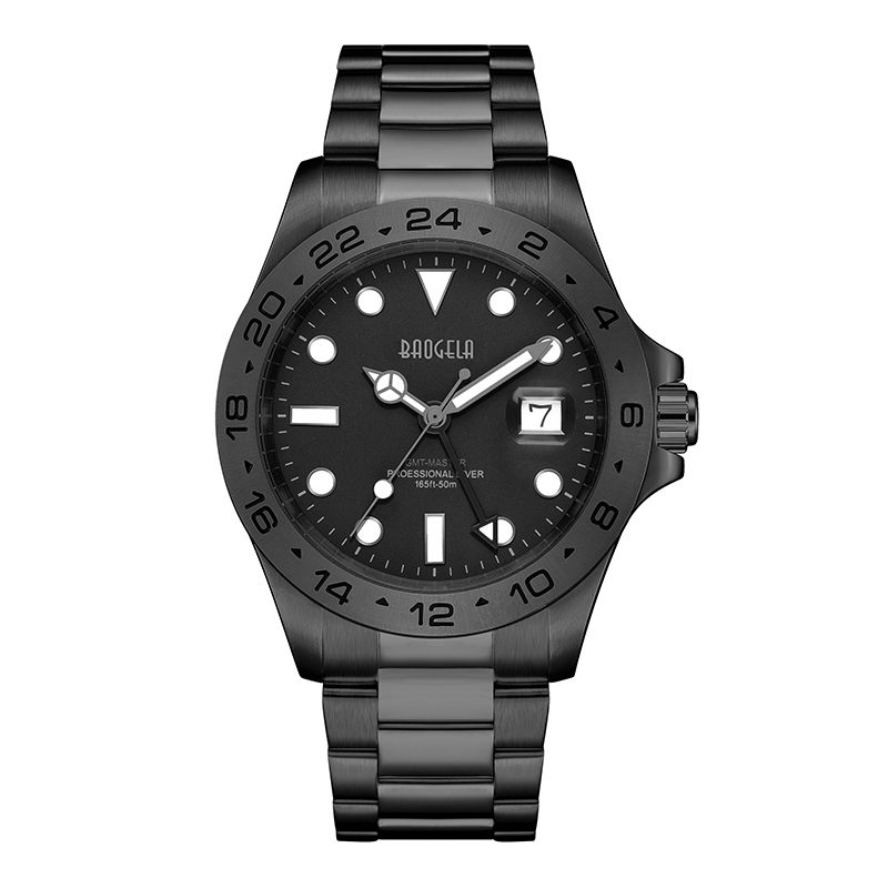 Baogela Men Luxury Watch 304 Ruostumattomasta teräksestä valmistettu sveitsiläinen liikevahjainen valinta 50 -bar Ashion Business Relogio Masculino -rannekello 22806