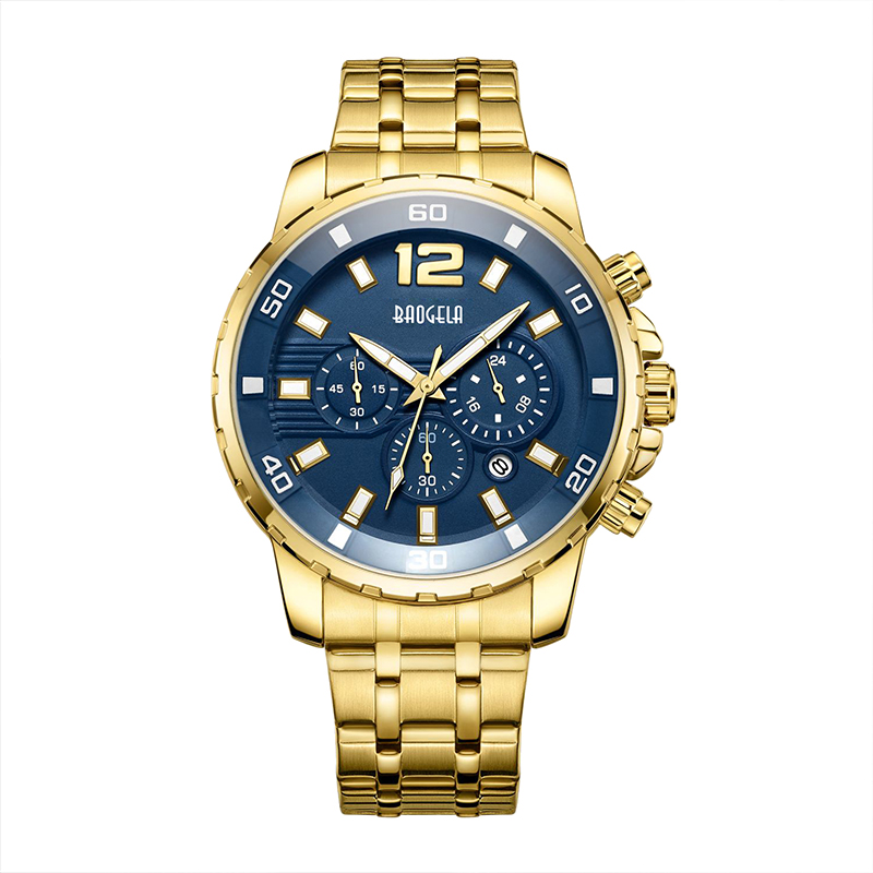 Baogela Quartz Men Gold Watch Top Brand Luxury Armeijan armeijan rannekellokello miesten relogio Masculino Business Rantello 22700