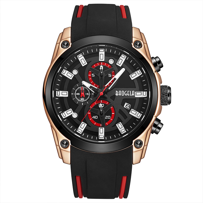 Baogelan miesten sotilasurheilu tarkkailee miesten vedenpitävää muoti sinistä silikonihihnaa rannekello Man Luxury Top Brand Luminous Watch 22705