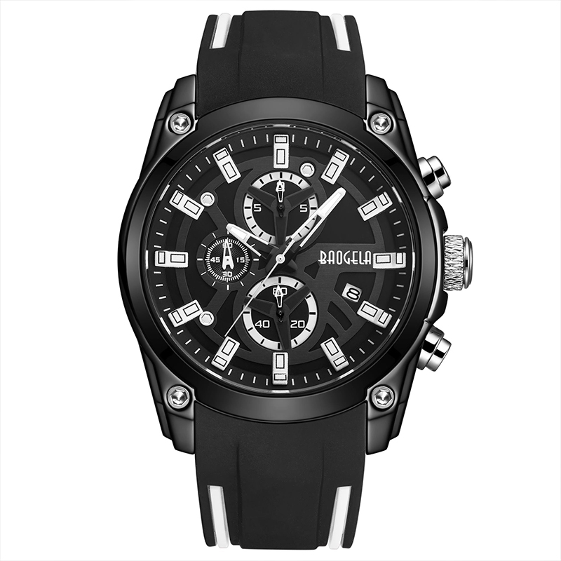 Baogelan miesten sotilasurheilu tarkkailee miesten vedenpitävää muoti sinistä silikonihihnaa rannekello Man Luxury Top Brand Luminous Watch 22705