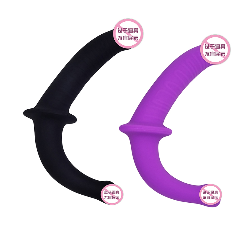 819 Lesbo kaksoispään violetti/black aikuisten seksileluja kaksinkertainen dildo -tunkeutumispään kaksoispuolen päättynyt dildo pariskunnillenaiset homo