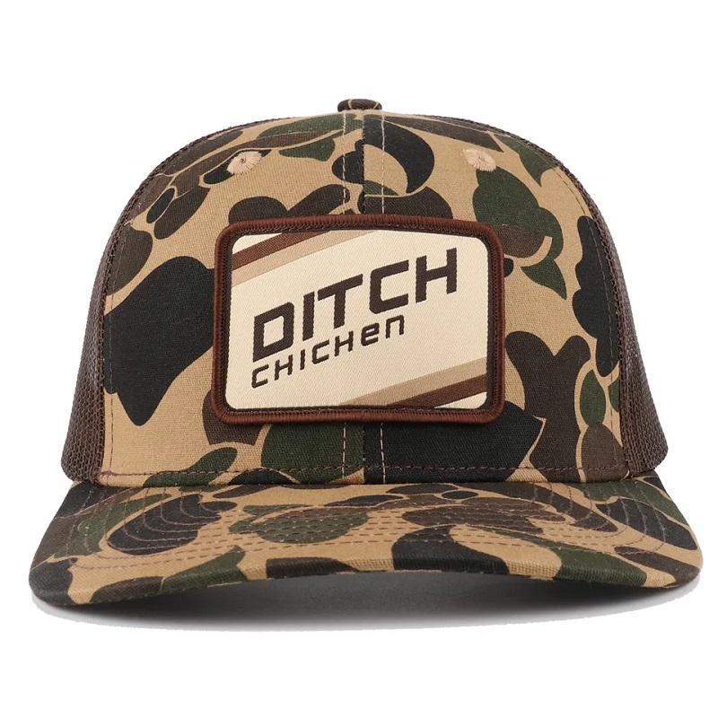 Custom Duck Brown Camo Snapback Mesh Patch Logo 6 Paneel Richardson 112 Trucker Cap Hat