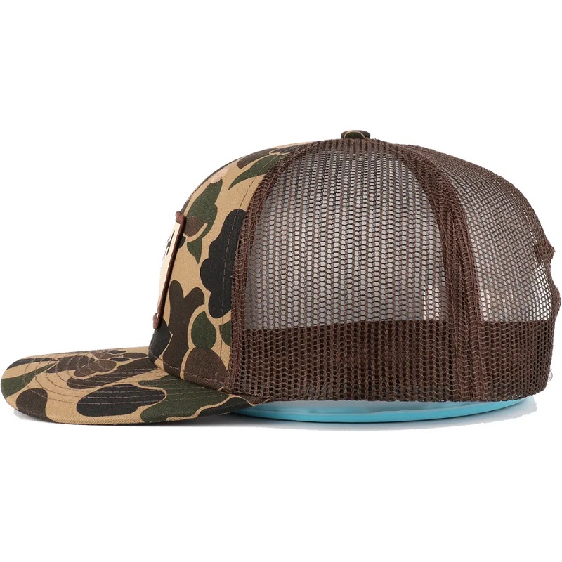 Custom Duck Brown Camo Snapback Mesh Patch Logo 6 Paneel Richardson 112 Trucker Cap Hat