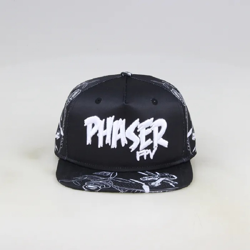 Tukkumyynti muoti litteä reuna -sublimointi Painettu 5 paneelin mukautettua snapback -korkkia ja hatut