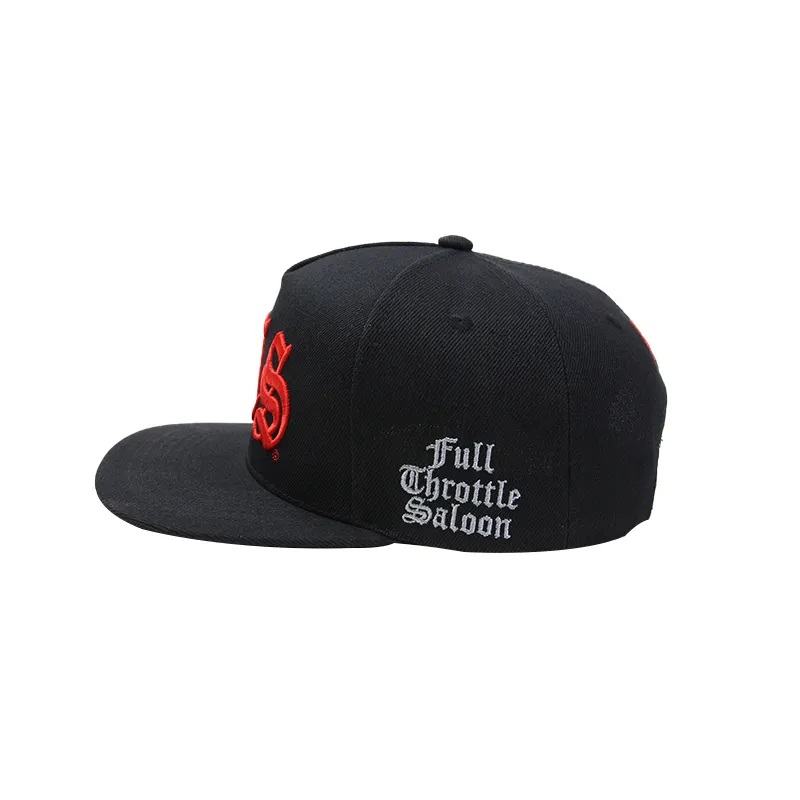 Kirjonta puuvilla litteä reuna aikuiset tavalliset miesten hip hop hatut 5 paneeli räätälöi snapback caps hatut mukautetulla logolla