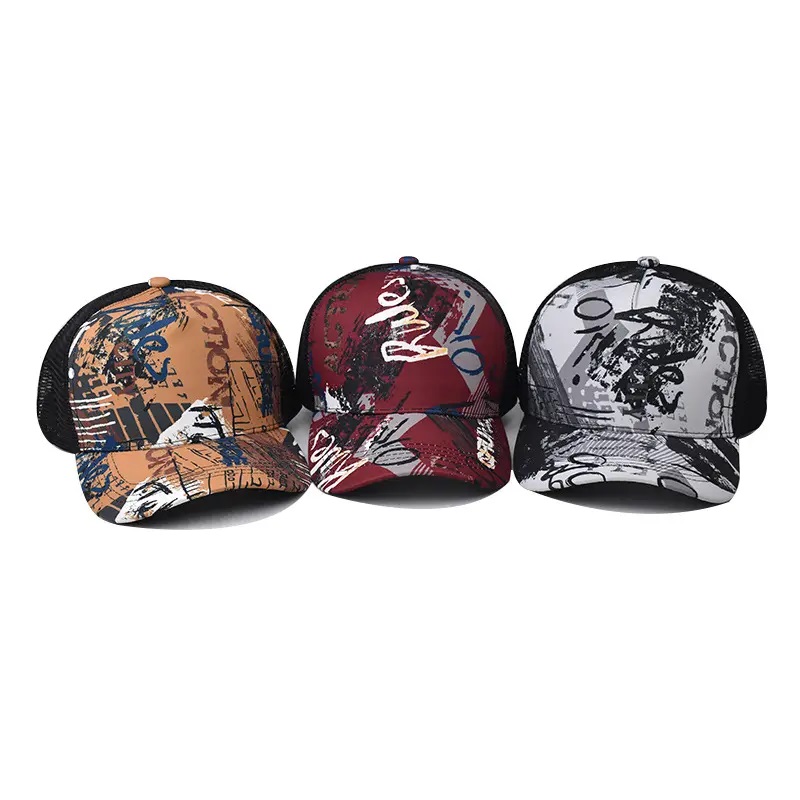 Halpa aurinko visiiri snapback hip hop mesh hatut mukautetun gradientin kuorma -auton korkki