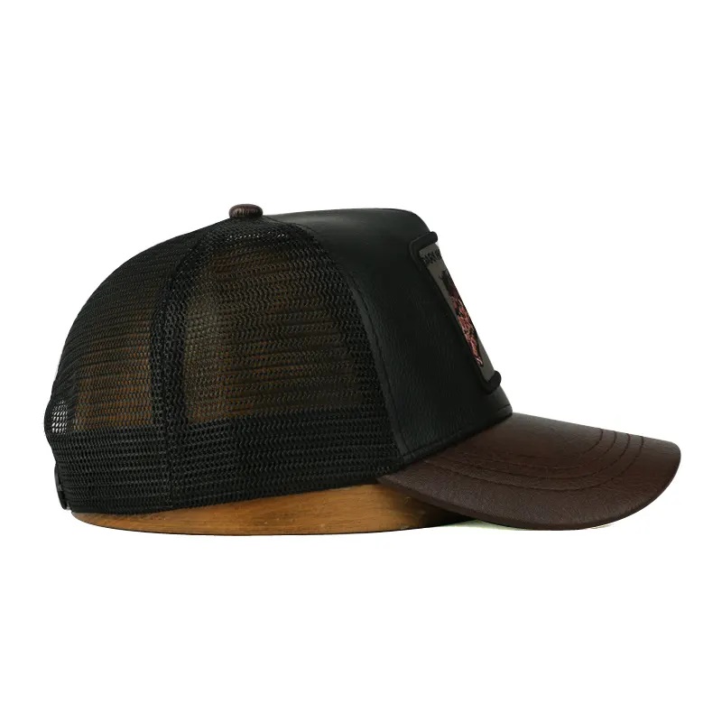 Miesten mesh halpa 5 paneelikuorma -autojen korkki applikoitu brodeerattu laastari Gorras Trucker -hattu
