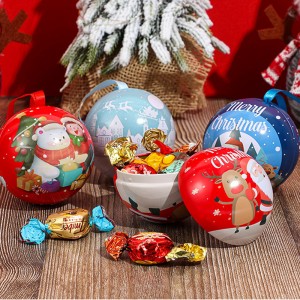 Tinplate Christmas Ball Christmas Candy Box -lahjalaatikko