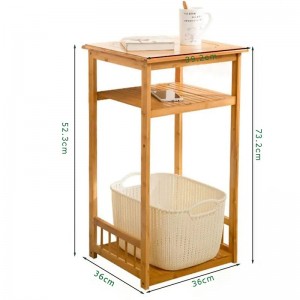 2 Tier -muokattavissa oleva bambu puinen säilytyskappia yöpöytä pääpöytä