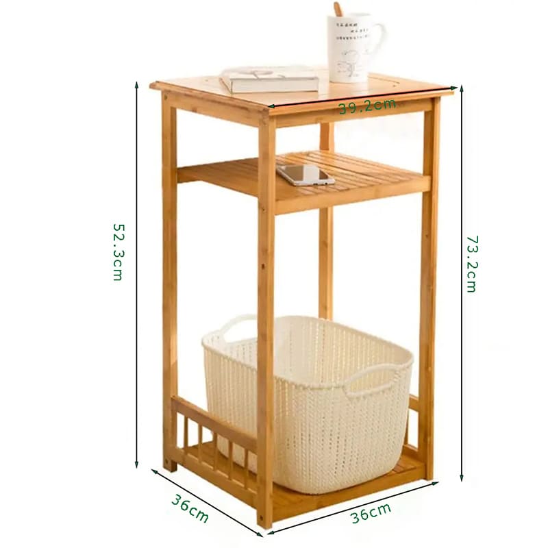2 Tier -muokattavissa oleva bambu puinen säilytyskappia yöpöytä pääpöytä