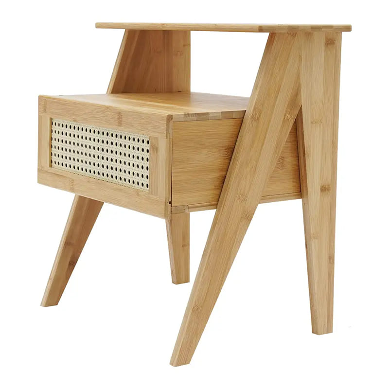 2 tason bambupöytä laatikon yöpöydät pienille tiloille Storage Night -jalustapöytä makuuhuoneeseen