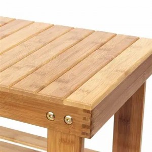 Bambukengät penkki -saappalla verhoiltu kenkätelineen sisäänkäynnin säilytys