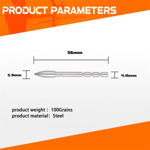 100 vilja -insert -luodinpiste ID4.2 mm hiili -nuolille