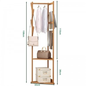 Monitoiminen bambupuku ripustinkiinnike maissihallin puun pystysuora vaatteet Bambu -ripustin