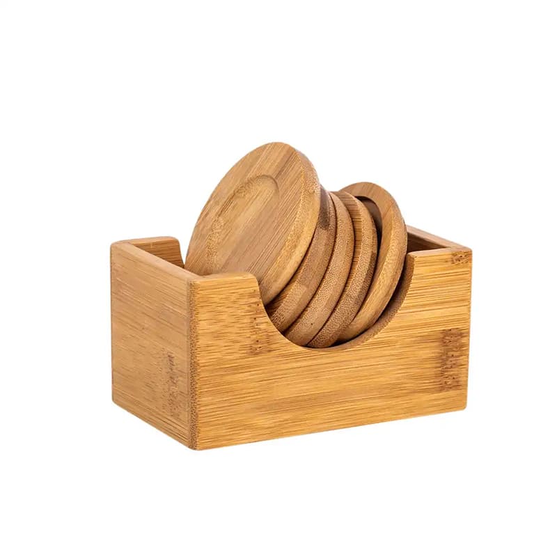 Korkealaatuinen mukautettu logo Bamboo Caster Set