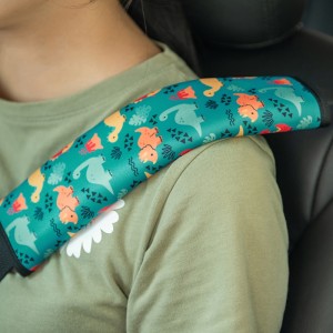 Natucare -lapset heijastavatneopreenipuuvilla turvavyöpeite musta pesukelpoinen