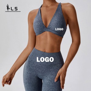 SC1054 Yoga Set Fitness Woman 2024 Sport Bra- ja Leggingss Print Fitness Yoga Wear Gym -Nainen sarja