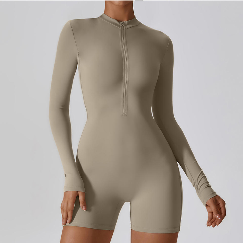 SC10610 kuntosalin vaatteet vetoketjullinen joogasarja Active Wear One kappaleet saumattomatnaiset Jooga asettaa bodysuit