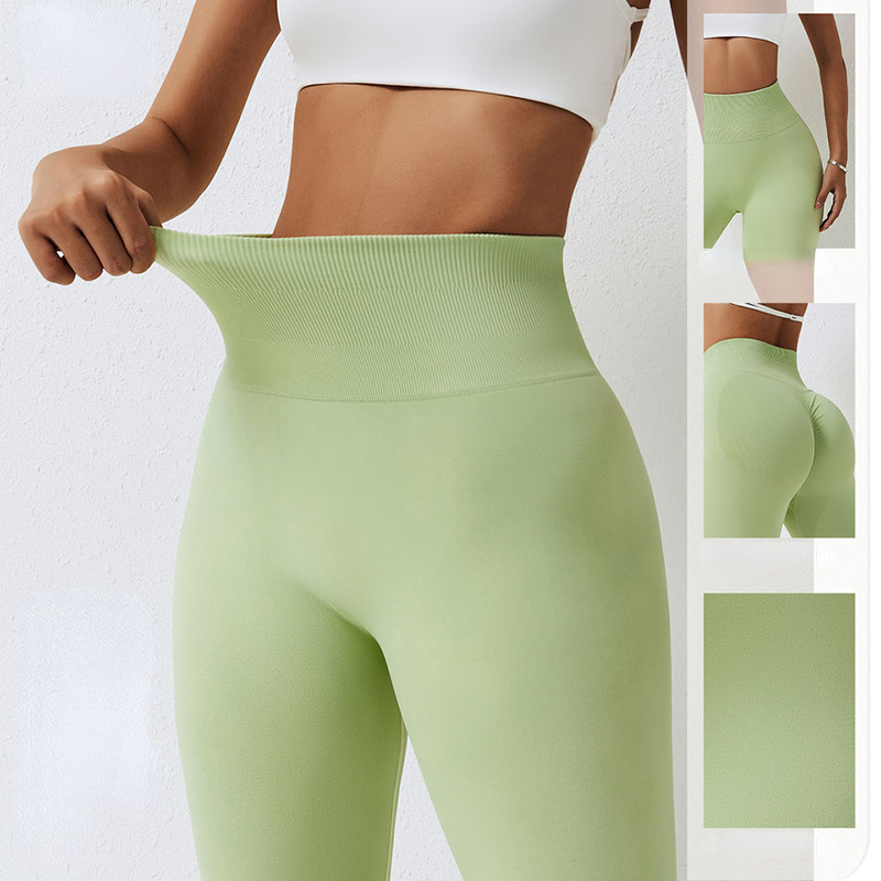 SC10109 Saumaton kuntosalin jooga -säärystimet Naiset mukautetuilla logo -sukkahousuilla Scrunch Butt Women Yoga -housut Leggings