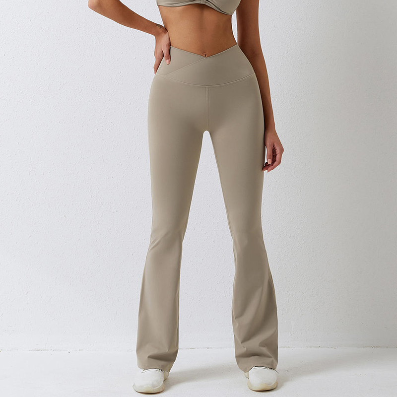 SC101011nelisuuntainen venytys 78%nylon ja 22% Spandex Scrunch Butt Flare Leggings -joogahousutnaisille