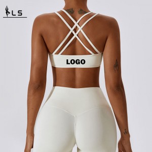 SC10137 Custom Logo Naisten harjoitusurheilurintaliivit Tukkumyynti Jooga Cropp Compression Quick Dry Pehmuse seksikäs kuntosali Sports Bra
