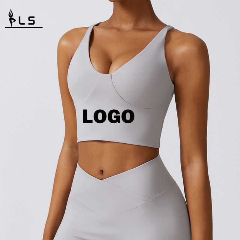 SC10136 Jooga -rintaliivit korkealaatuisetnaisten harjoittelut Sports Fitness Custom Logo Sports Top Gym Bra Yoga