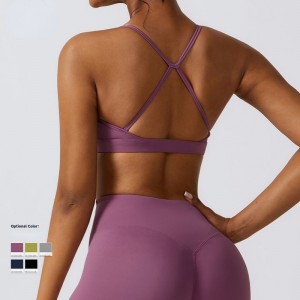 SC10168 Pehmeä tuki Kompressiojooga seksikäs urheilu Bra Cross Back Jooga Sports Bra High Impact Pehmuse
