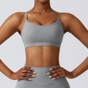 SC10168 Pehmeä tuki Kompressiojooga seksikäs urheilu Bra Cross Back Jooga Sports Bra High Impact Pehmuse