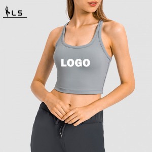 SC10241 Tops Quick Dry Agated Tank Top Gym Sports Jooga Fitness Crop Tops Tank Top Women\'s T-paidat