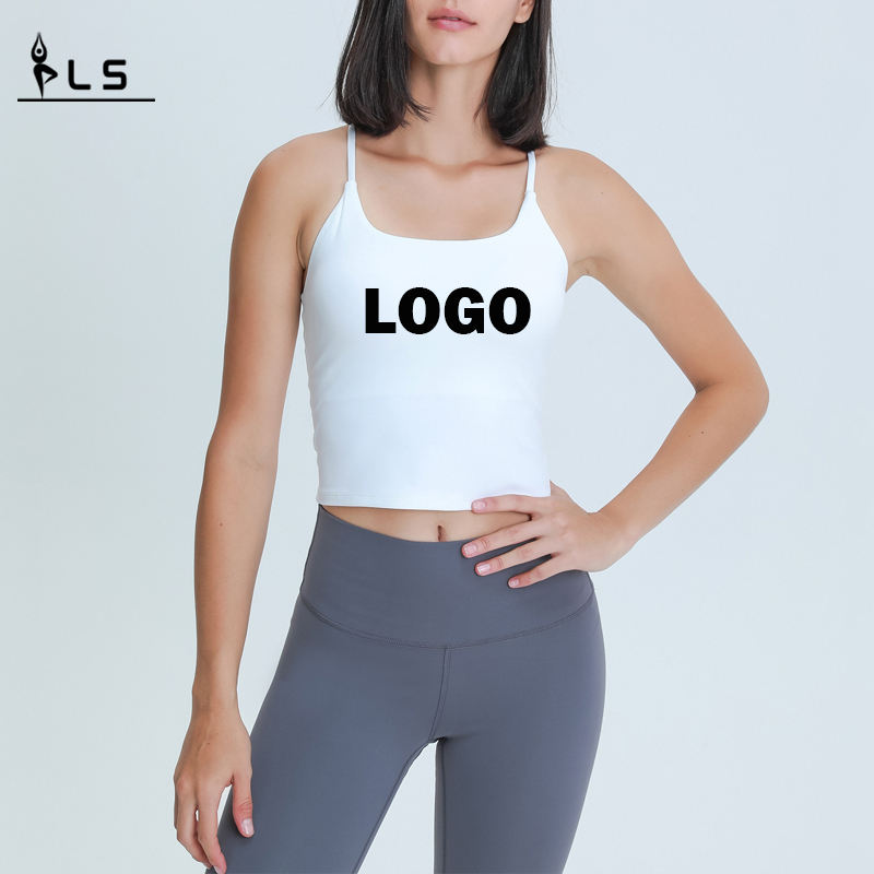 SC10259 Quick Dry Aseted Tank Top Gym Sports Jooga -pakkauksen rajatut joogan tankkitopit tyynyillä